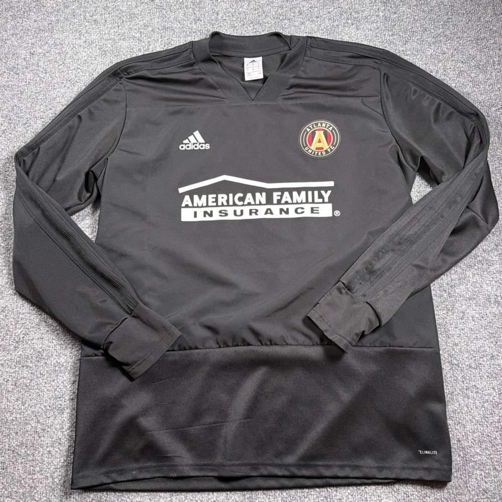 Adidas Atlanta United FC Training Jersey Mens XL Black Long Sleeve Climalite